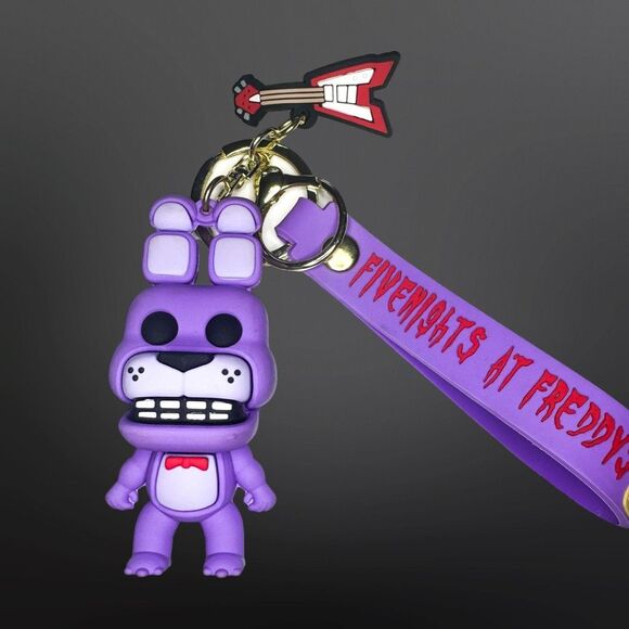 Five Nights At Freddy’s Bonnie Keychain Keyring Bag Charm Pendant House B15 - Picture 4 of 4